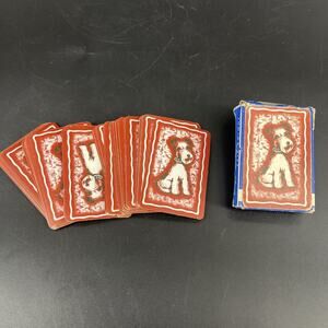 Vintage Arrco Tom Thumb Junior Playing Cards Complete 54 Card Deck Terrier Dog